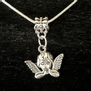 Cherub Angel 18" \  925 Sterling Silver Necklace
